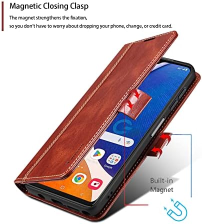 Флип калъф HAII за Galaxy A14 5G 2023, Кожен калъф-портфейл с панти капак, отделение за кредитни карти с RFID