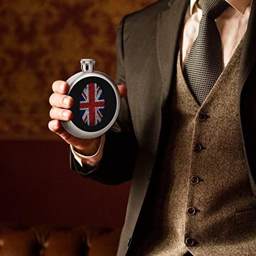 Сладък фляжка за алкохол с британския флаг, 5 грама, затваряща кръгли флакони от неръждаема стомана за алкохол, преносима