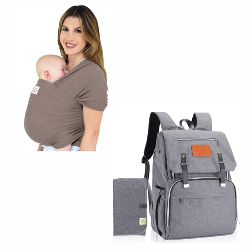 Раница-переноска за бебета KeaBabies и чанта за памперси - всичко в 1, Оригинални дишаща прашка за бебета, лесно, без