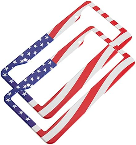 Модерни Дизайнерски Рамки за регистрационен номер с флага на САЩ, Изключително Калъфи За регистрационни табели, които са Защитени От Атмосферни влияния, Универсал