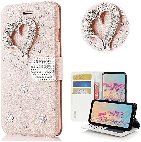 Чанта-портфейл STENES Bling за телефон, съвместим с Samsung Galaxy S23, Ултра-Стилен - Кожен калъф ръчна изработка, с красив