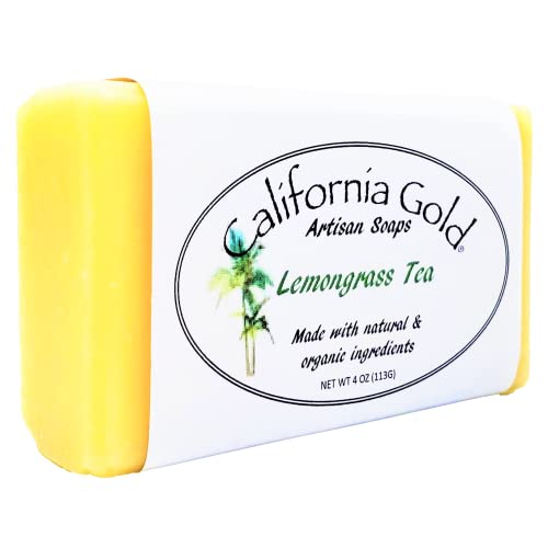 California Gold Artisan Soaps Чаено сапун с лемонграссом - Натурално и органично - произведени с пачули, градински чай