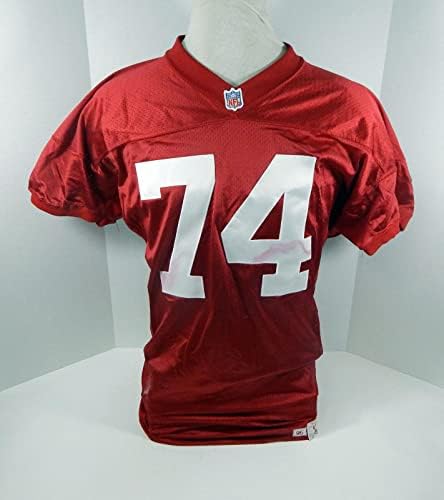 1995 San Francisco 49ers Стив Уолъс #74, Издаден в Червената фланелка 52 DP30168 - Използваните тениски за игри NFL Без подпис