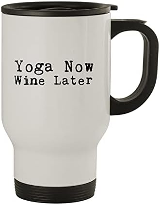 Molandra Products Yoga Now, Вино по-Късно - Пътна Чаша от Неръждаема Стомана за 14 грама, Бяла