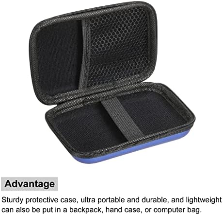 PATIKIL Преносима Чанта За Съхранение устойчив на удари Синьо 5,51x3,94x1,57 см за Слушалки-USB Кабел за Твърд Диск