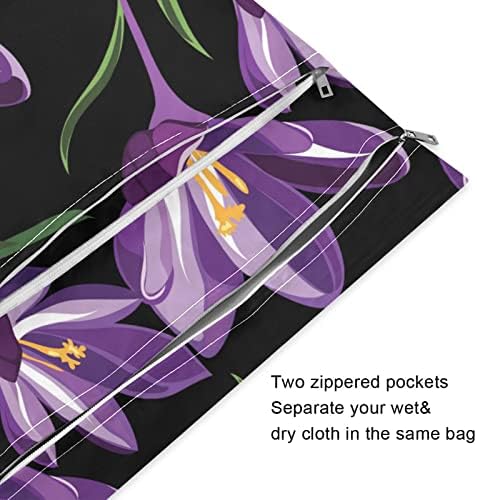 xigua Пролетта на Лилави Цветя, Водоустойчив Влажна чанта за Филтър на Пелени, да Пере Многократно Мокри и Сухи