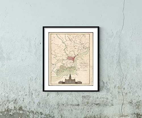 Карта 1777 година| Карта на града и околностите на Филаделфия| Поземлени|Пенсилвания|Pensyl
