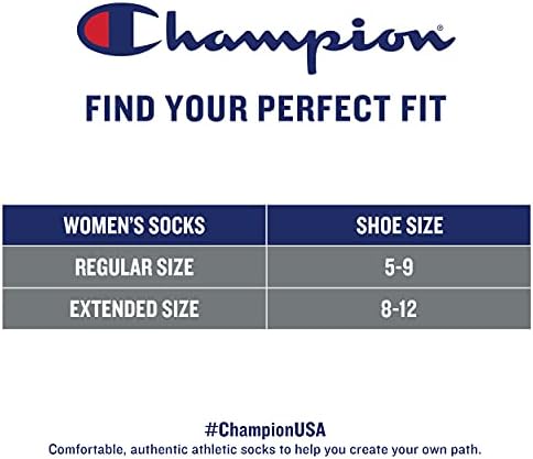 Дамски чорапи Champion Performance No Show, с дълбоко деколте и защита на петата Multipacks, 6 и 12 опаковки