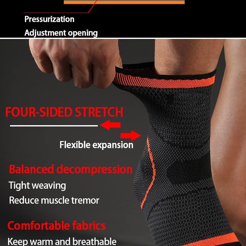 LIRUXUN 1 бр., 3D Компрессионный найлонов бандаж за глезена, футболен Баскетболен бандаж за глезена, защитен (Цвят: черен