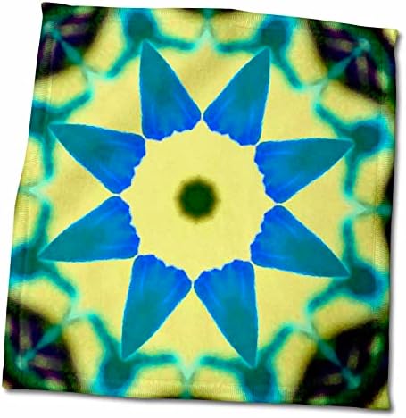 3D Абстракция Кэсси Питърс - Абстрактно Цифрова снимка на Синята Звезда или Цвете - Кърпи (twl-192947-3)
