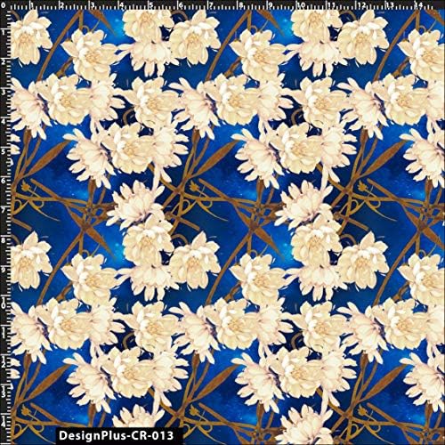 Пролетно Стеганая плат от памук с принтом Маргаритка Власатка от The Yard - (Royal, Тъмно синьо, Пясък и Охристый)