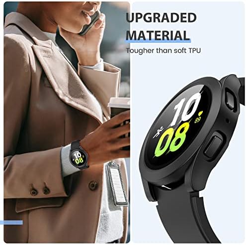 [2] Tensea за Samsung Galaxy Watch 5 2022 и 4 2021 Защитен калъф за екрана 40 мм, Аксесоари, Защитно покритие за лице, Твърд броня от КОМПЮТЪР, Вграден филм от закалено стъкло, за жени и за