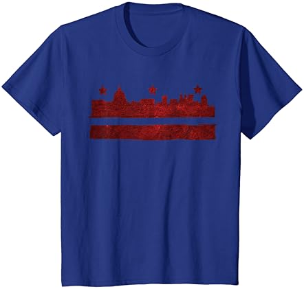 Реколта Тениска Skyline Washington Dc с Флага градове Гордост САЩ