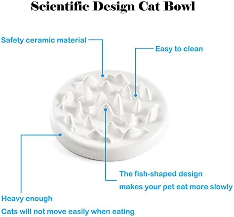 Купа за Бавно Хранене на Котки, Керамични Забавна Интерактивна Купата на DotPet За котки, Предотвращающая Подуване на корема, Предотвращающая Проглатывание храна, Зд?