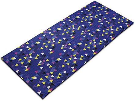 Кърпа за подложка за йога Ambesonne в абстрактен стил, Геометрични Триъгълни форми в Съвременни цветове, Нескользящий