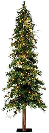 Изкуствена Коледна елха Vickerman 6' в алпийски стил в смесен стил, Топли Бели led Светлини Dura-Lit® - Изкуствена Коледна елха - Сезонен Декор за дома