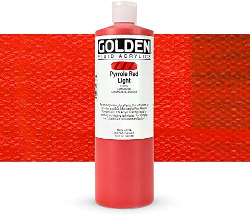 Златни Течни акрилни бои - Pyrrole Red Light - Бутилка обем 16 унции
