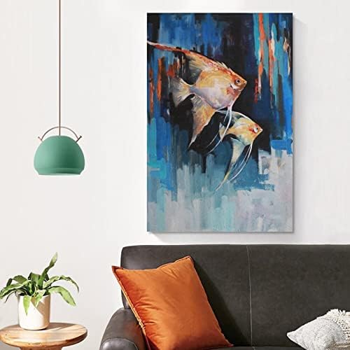 Картина масло Абстрактна Живопис Тропически Риби Картини за Спални Стенни Художествени Картини на Платното за Декора на