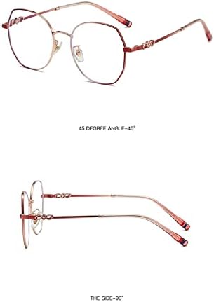 WWWL Очила за четене, Модни очила от сплав, със защита от синя светлина, Корейската версия точки, Проста рамки са с неправилна