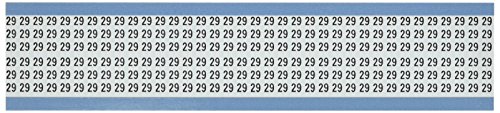 Брейди TWM-29-PK Нископрофилен Гланц полиестер с винил покритие (B-702), черно на бяло, Тел Маркерная карта с Червени