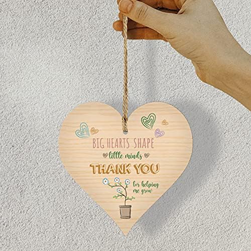 Дървени и Античен - Малко на Ума под формата На Голямо Сърце Благодаря, Че Ми Помагаш, да Расте - Дървена Подвесная Табелка във формата На Сърце-Знак за подарък