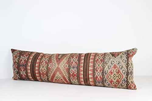 Анадолски килим калъфка 14x48 инча спално бельо, възглавници хвърли възглавницата уникален ориенталски калъфка за възглавница ръчна изработка