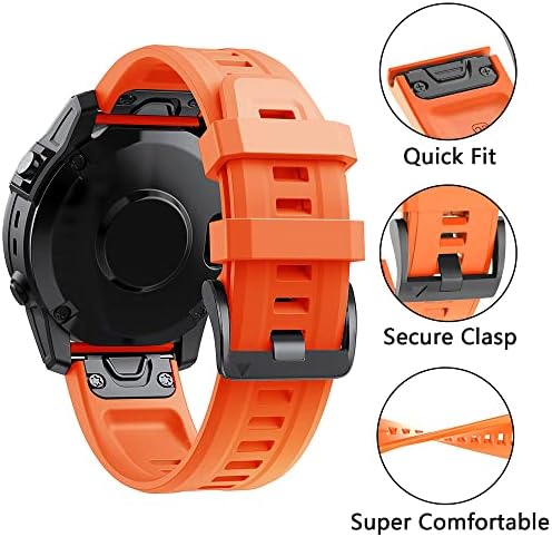 SAWIDEE 22-26 мм Силикон Каишка за часовник Въжета за Garmin Fenix 6X6 Pro 7X7 5 5X3 3HR 945 Гривна за умни часа быстроразъемный Гривна (Цвят: U, Размер: 22 мм Fenix 5-5Plus)