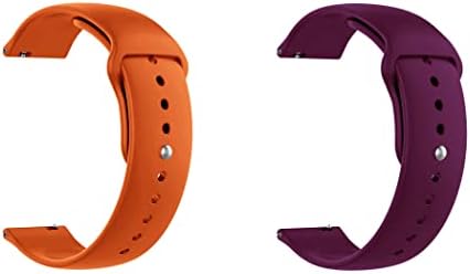 Быстросъемный каишка за часовник ONE ECHELON, съвместим със силикон каишка за часовник Amazfit GTR 3 Pro ограничена серия с заключване на бутона в опаковка 2 (оранжево и лилаво)