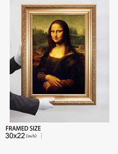 ДЕКОРАТОРИ - Мона Лиза на Леонардо Давинчи. Репродукции на произведения от световната класика на изкуството. Принт в стил Giclee с подходяща художествена рамка, 30x20 Ра?
