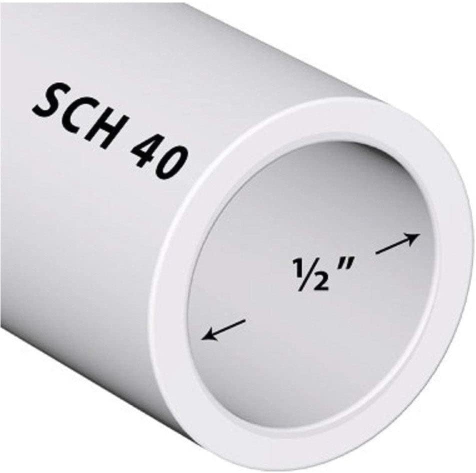 Тръба PVC Sch40 1/2 Инча (0,5), Бяла Необичайна дължина