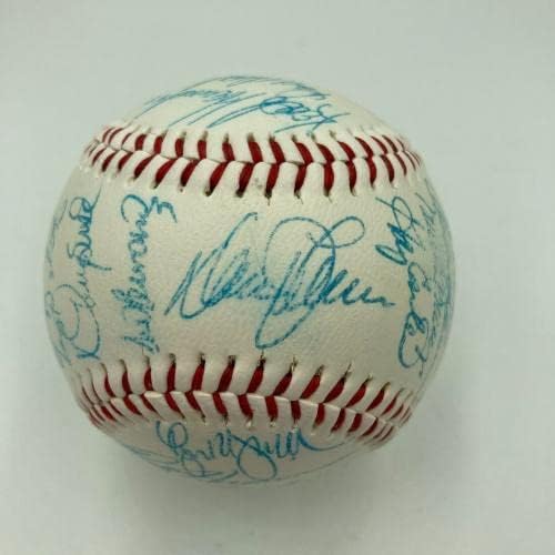 Реколта отбор на Шампионите от Световна серия Ню Йорк Метс, 1986 г. по Бейзбол с Автограф от JSA COA - Бейзболни Топки С Автографи
