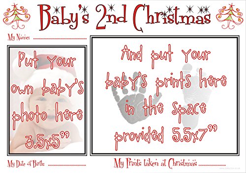 Комплект BabyRice New Baby с 2-м Коледа Отпечатък от ръката и следа от крака / Детски Щампи Унисекс за момчета и Момичета, на 2-ро Коледа