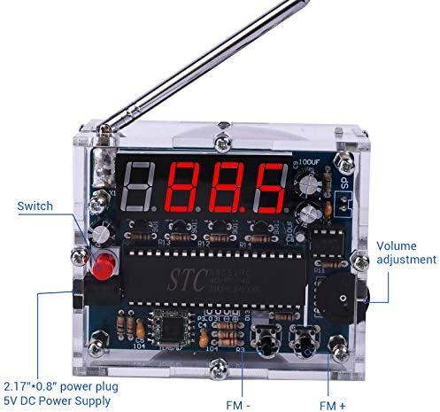 MiOYOOW fṂ Цифров Радио DIY Проект Запояване 87-108 Mhz Регулируемо FṂ Радиомодуль си САМ Комплекти за Обучение Запояване