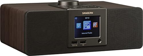 Sangean WFR-32 7-Ватов Стереосистемный Дървен Шкаф Wi-Fi Интернет радио Медиацентр с Bluetooth