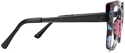 Дамски Дебели квадратни очила за четене Zeelool Readers Голям размер от Стандартния антирефлексно покритие Reeves ZOP02129