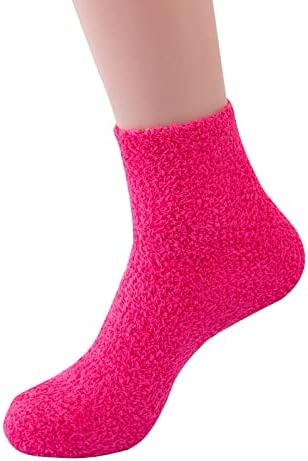Дамски туристически Чорапи Зимни Чорапи-тръба Ярки Цветове, Чорапи от Коралов Руно, Чорапи на Пода, Обикновена Топли Свободни