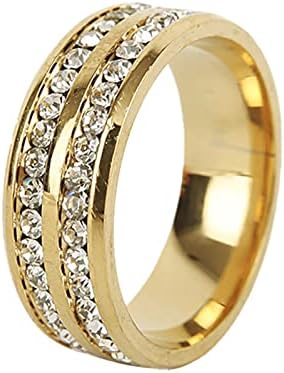 2023 Нови Пръстени Универсални Пълни редиците на Мъжките пръстени с диаманти Две Женски пръстени на Любовта от пръв поглед Пръстен (Злато, 10)