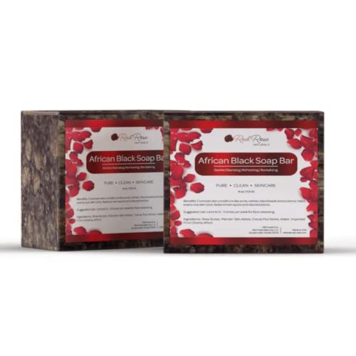 Африкански Черен сапун Red Rose Naturals от Тъмни Петна, Проблемна Мазна кожа, Обриви, Акне, Екзема, Естествен