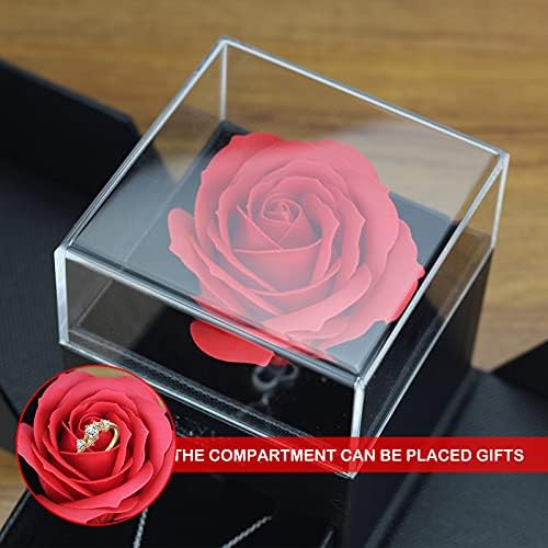 Подаръчен комплект с огърлица на Вечната роза Мефени, който казва обичам те на 100 езика, Романтични подаръци
