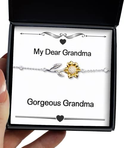 Блестящи Подаръци за Баба, Прекрасна Баба, Необичайна Гривна с Подсолнухом За Баби На Внучки