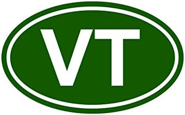 fagraphix Зелена Овални Стикер VT Vermont Стикер на Самозалепващи Vermont Oval vt Euro Oval Ширина 1,25 инча