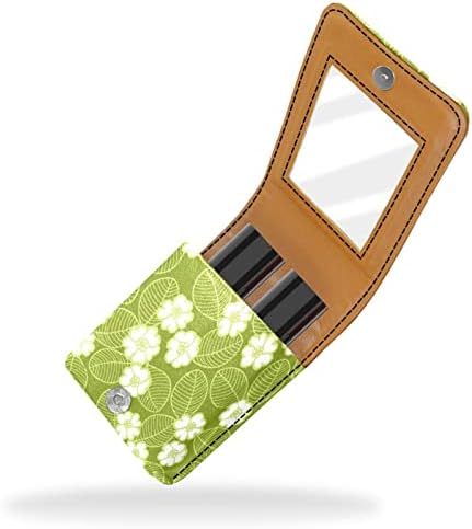 Зелени сладки цветя модел червило калъф с огледало за чантата за преносим притежателя калъф организация
