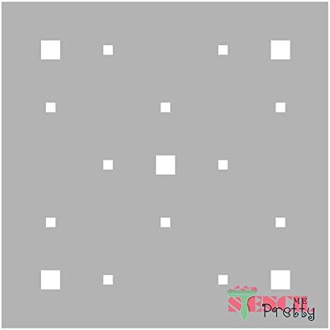 Шаблони Квадратна форма в грах с геометричен модел Направи си сам, най-Винил-големи шаблони за рисуване върху дърво, над платното, на стената и т.н.-S (12 x 12) | Ултра Гъв?