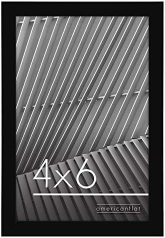 Рамка за снимки Americanflat 4x6 черно - Тънка рамка за снимки с Небьющимся стъкло - Хоризонтален и вертикален формати за