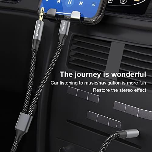 MOSWAG AUX Кабел 1,64 метра/0,5 м Помощен кабел 3.5 мм AUX Кабел от мъжете на мъжа Стерео Аудио Кабел Тип C до 3,5 мм Стерео Автомобилен Кабел за Слушалки Съвместима със слушалки,