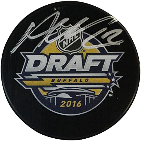 Алекс ДеБринкэт Подписа Шайбата проект на мотика НХЛ г. Чикаго Блекхоукс Фанатикс 35408 - за Миене на НХЛ с автограф