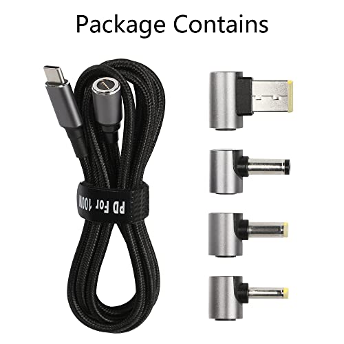 Захранващ кабел CERRXIAN 100W Multi PD USB C до Протоколи адаптер, 1,8 m Кабел USB Type C и съединители dc, 4.0 mm x 1,7