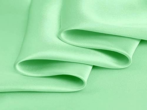 Пастельно-мятно-зелена Вискозная плат от модален сатен с Ширина ~ 44 инча, продава се Ярдами. (5)