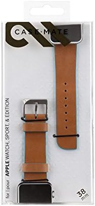 Калъф-панел за Apple Watch Band за Серия 1 и Серия 2 - 38-мм кожена каишка с кант за Серия 1 и Серия 2 - кафяв / черен
