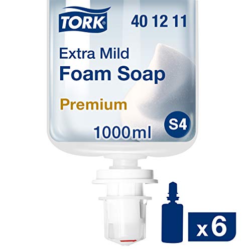 Автоматични дозатори за грижа за кожата Tork с пяна Intuition Sensor (номер 4) - S4 + Попълване - Сапун с много мека пяна (опаковка от 6 броя)